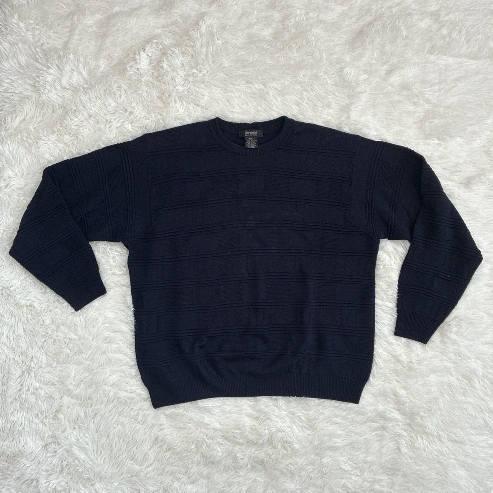 Giorgiolini Knitwear – Subtle Pattern, Timeless Fit Wool Size XXL